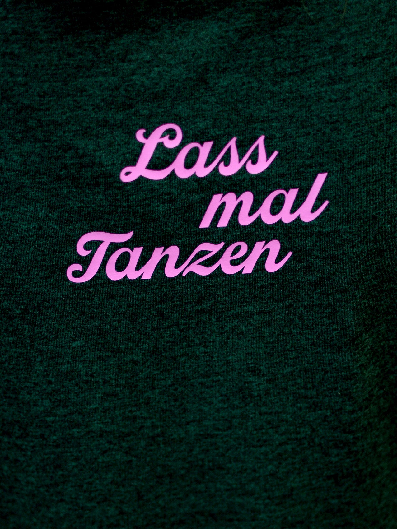 Jersey Shirt LASS MAL TANZEN grün meliert