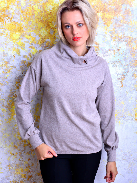 Sweatshirt HELGA beige Ornamente grau STADTKIND POTSDAM