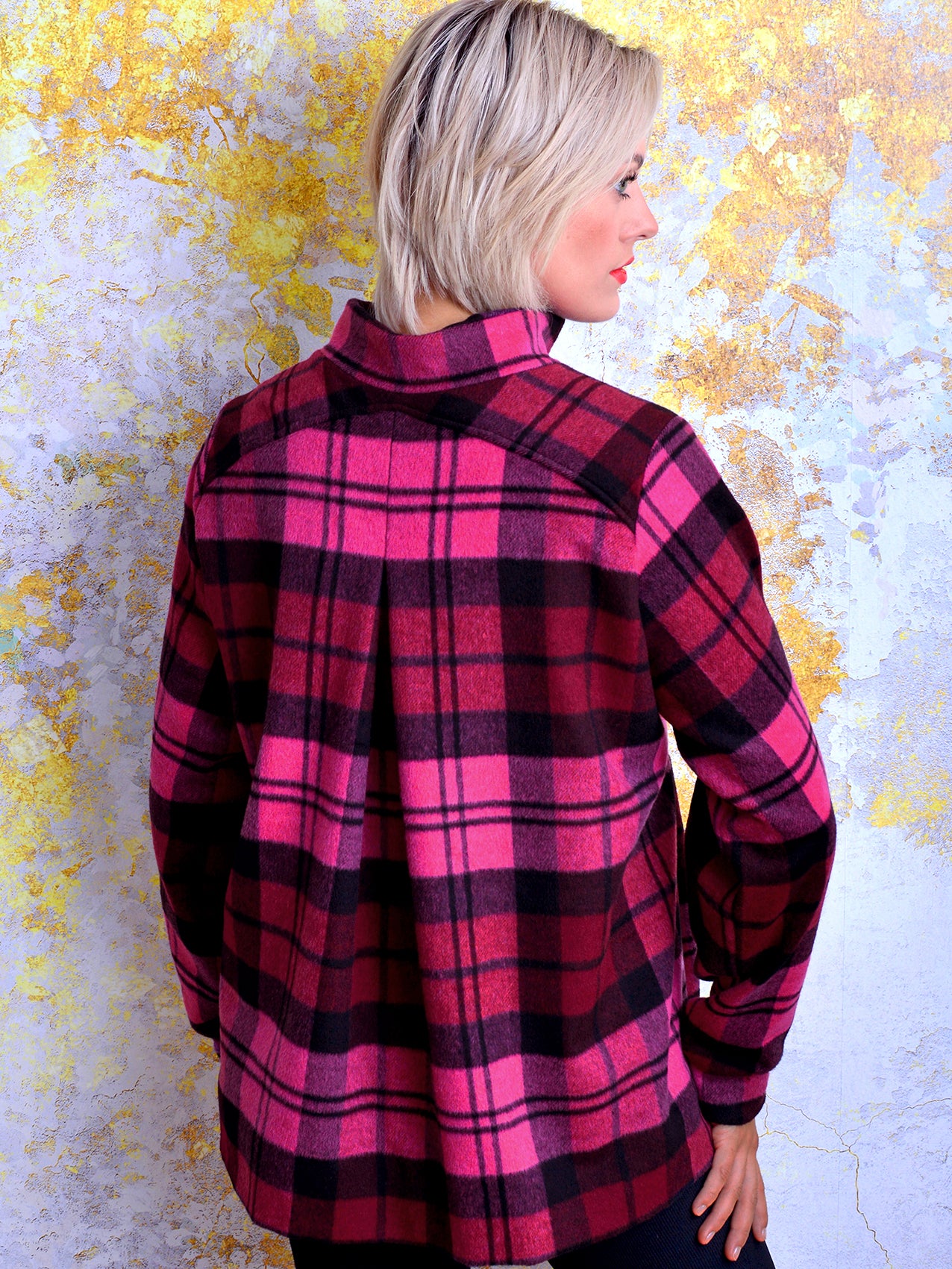 karierter Mantel JOSEFINE pink Karo rot Jacke von STADTKIND POTSDAM